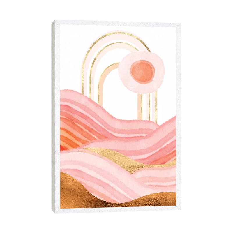 Late Summer Sunset - Print on Canvas, 101.6 cm H x 66.04 cm W, White Framed