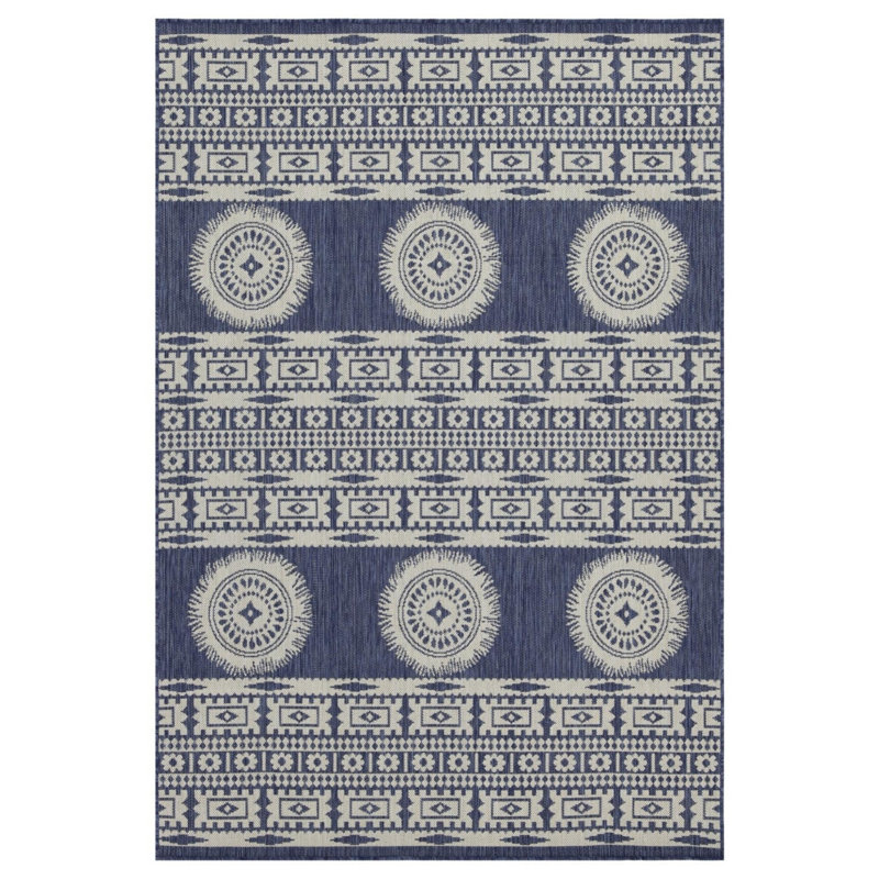 Tapis bleu intérieur / extérieur Sunshine, Rectangle 7 pi 10 po x 10 pi 3 po