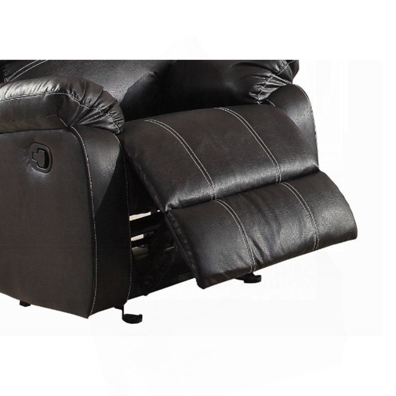 Fauteuil inclinable en cuir synthétique Zuriel, Noir