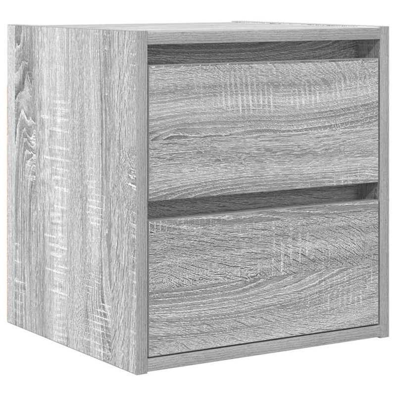 Wall-Mounted Bedside Cabinets 2 Pcs 38X34x40 Cm, Grey Sonoma, 1