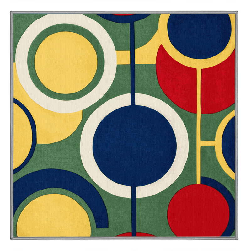 Vivid Doodle Rug, Square 5'