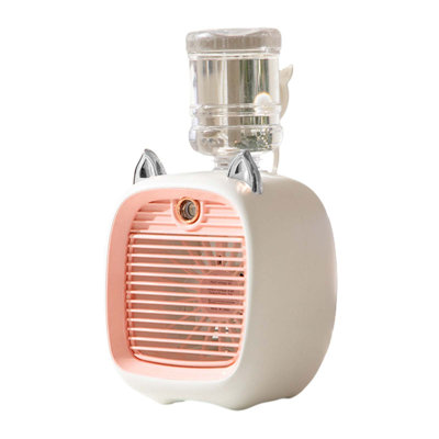 Kbndieu Water Conditioning Fan Mini Fan USB Fan Desktop Turbo Spray Humidification Cooler Portable Misting Fan Rechargeable