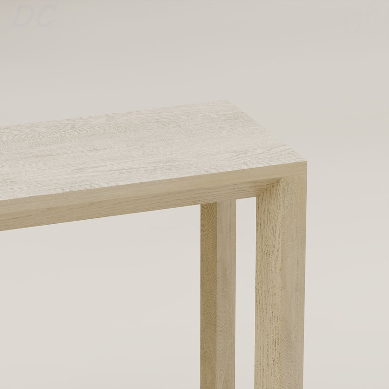 Console rectangulaire de 60 po en placage de bois massif, table de canapé large, table de canapé derrière avec amplement de rangement pour le vestibule et le salon, chêne délavé, table