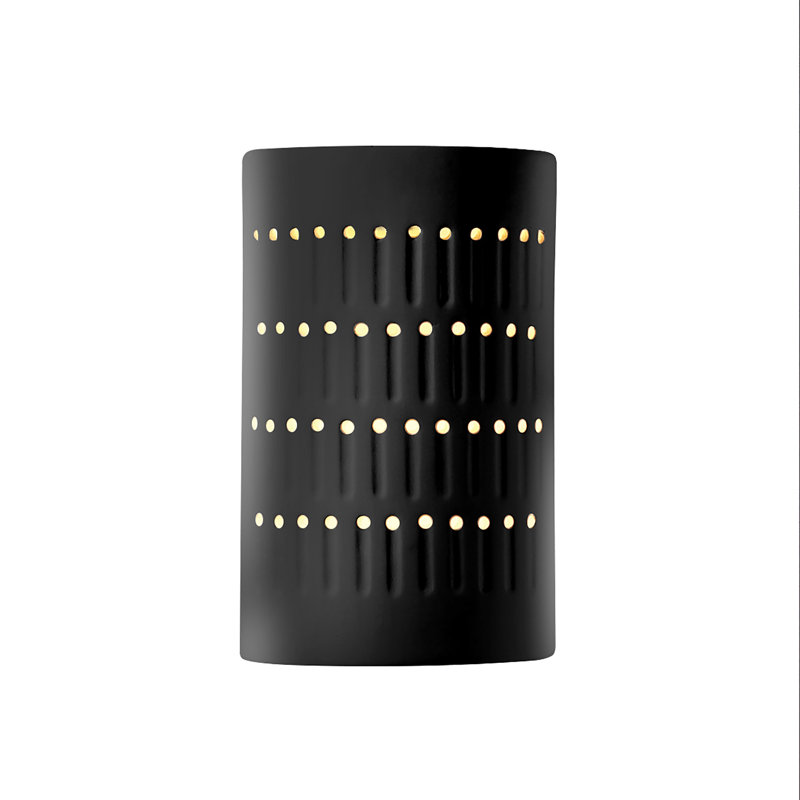 Maarten Ceramic Flush Mounted Sconce, Gloss Black