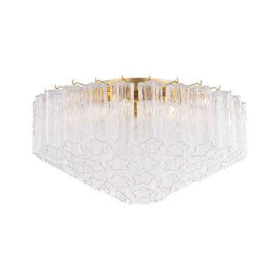 Watertown 27.5" 6-Light Tronchi Glass Flush Mount