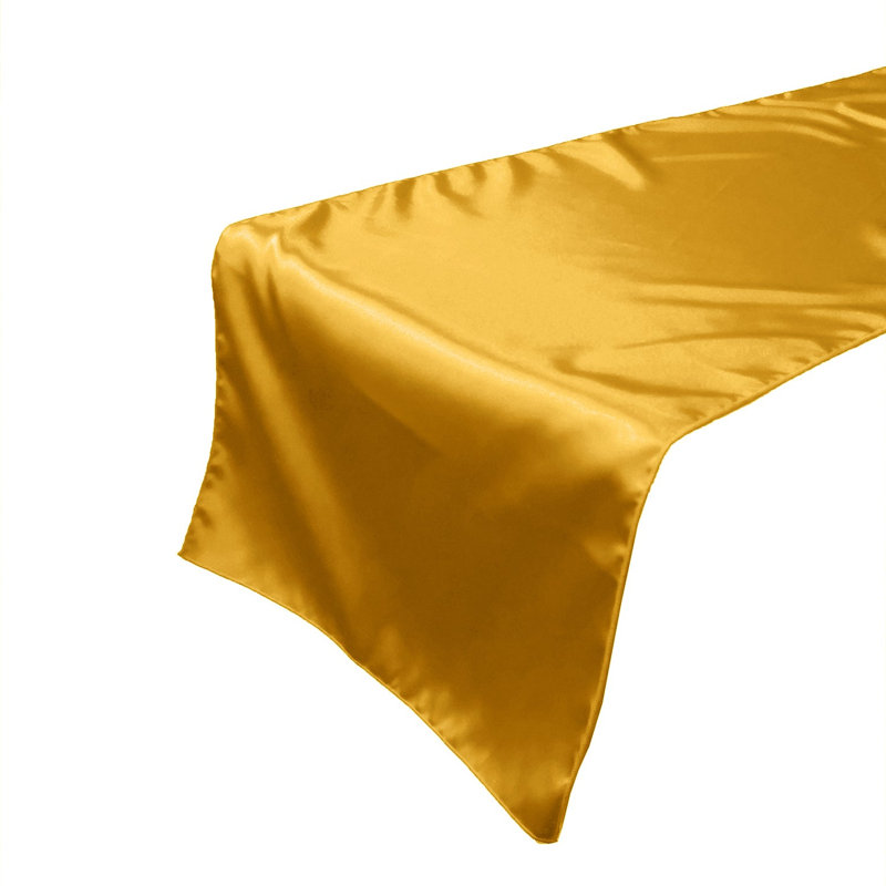 Karisha Rectangle Polyester Table Runnner, 108" x 12", Yellow