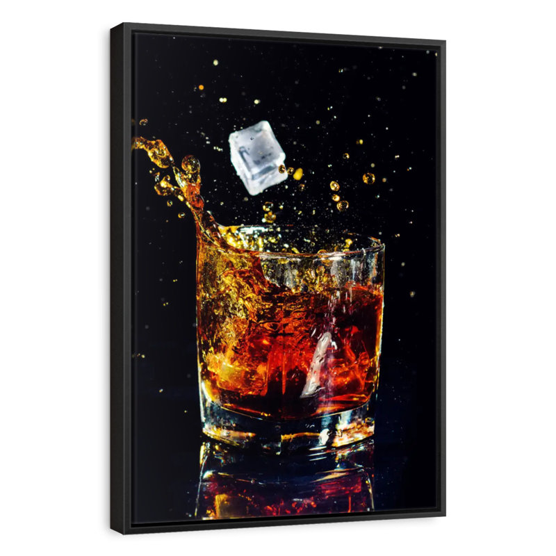 Iced Whiskey, 31" X 46", Floating Frame Black