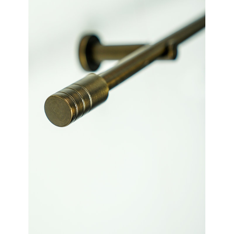 Chalet Curtain Pole, Nickel, 210 cm - 400 cm L x 3.2 cm W x 3.2 cm H