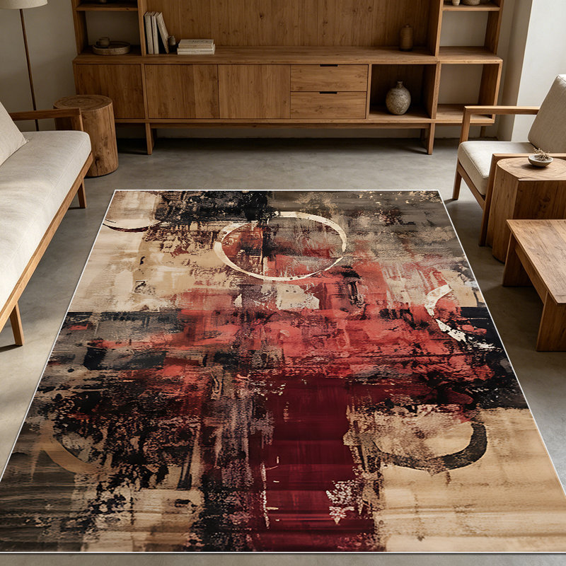 1PC Vintage Abstract Distressed Farmhouse Art Style area rugs for Living Room, Soft and Comfortable, Suitable for all seasons, easy-to-maintain, machine washable Indoor floor mat, Under Table Farmhouse suitable for dining room, bedroom, entryway,