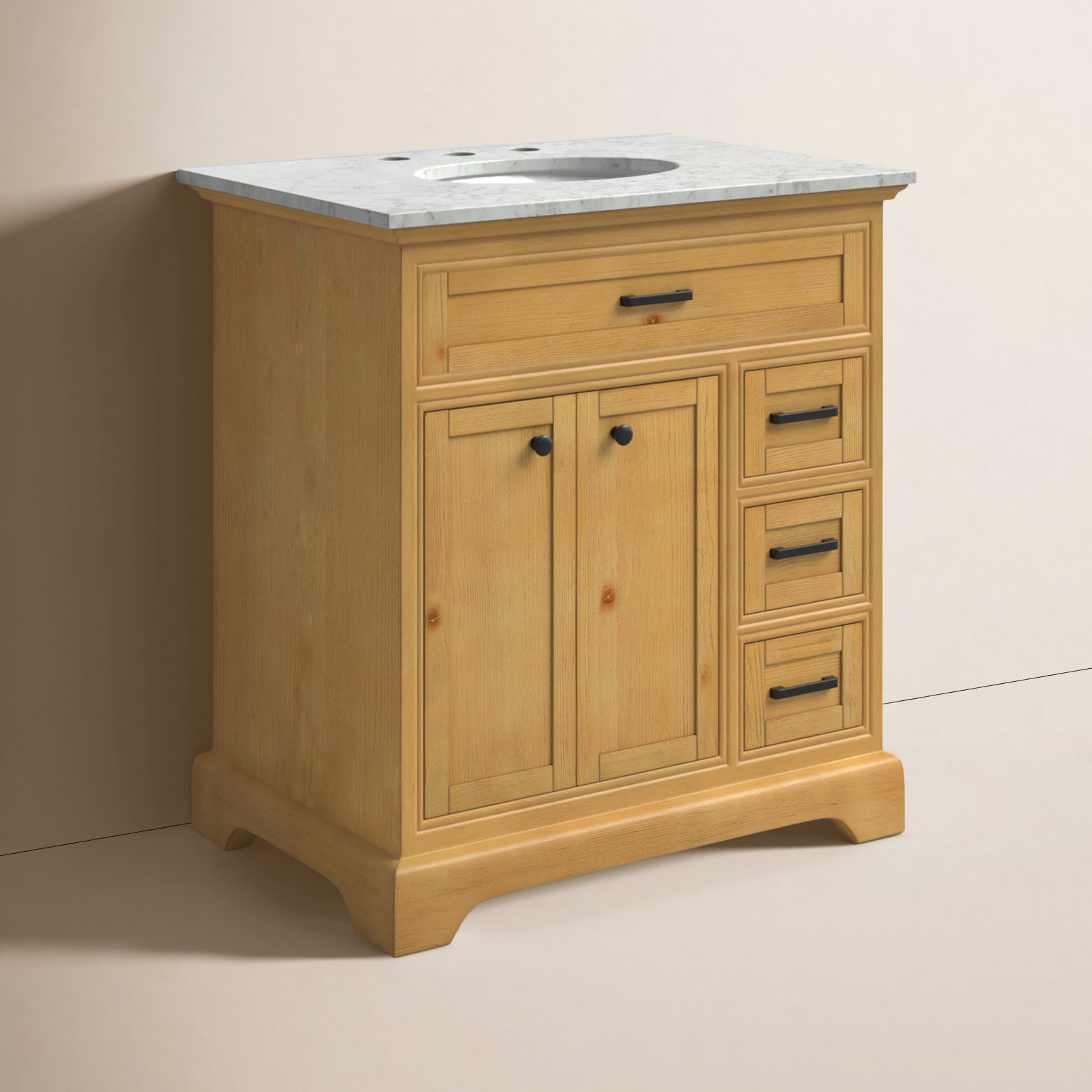 Hermes 32'' Single Bathroom Vanity, Natural Wood
