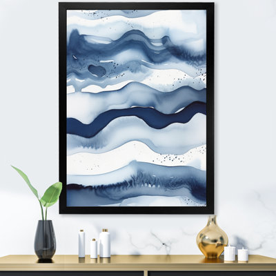 Art abstrait sur toile, vagues bleues classiques III