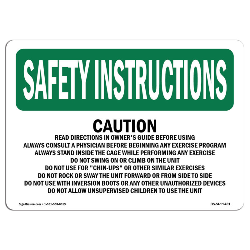 Safety First Sign, 12" H x 18" W x 0.1" D