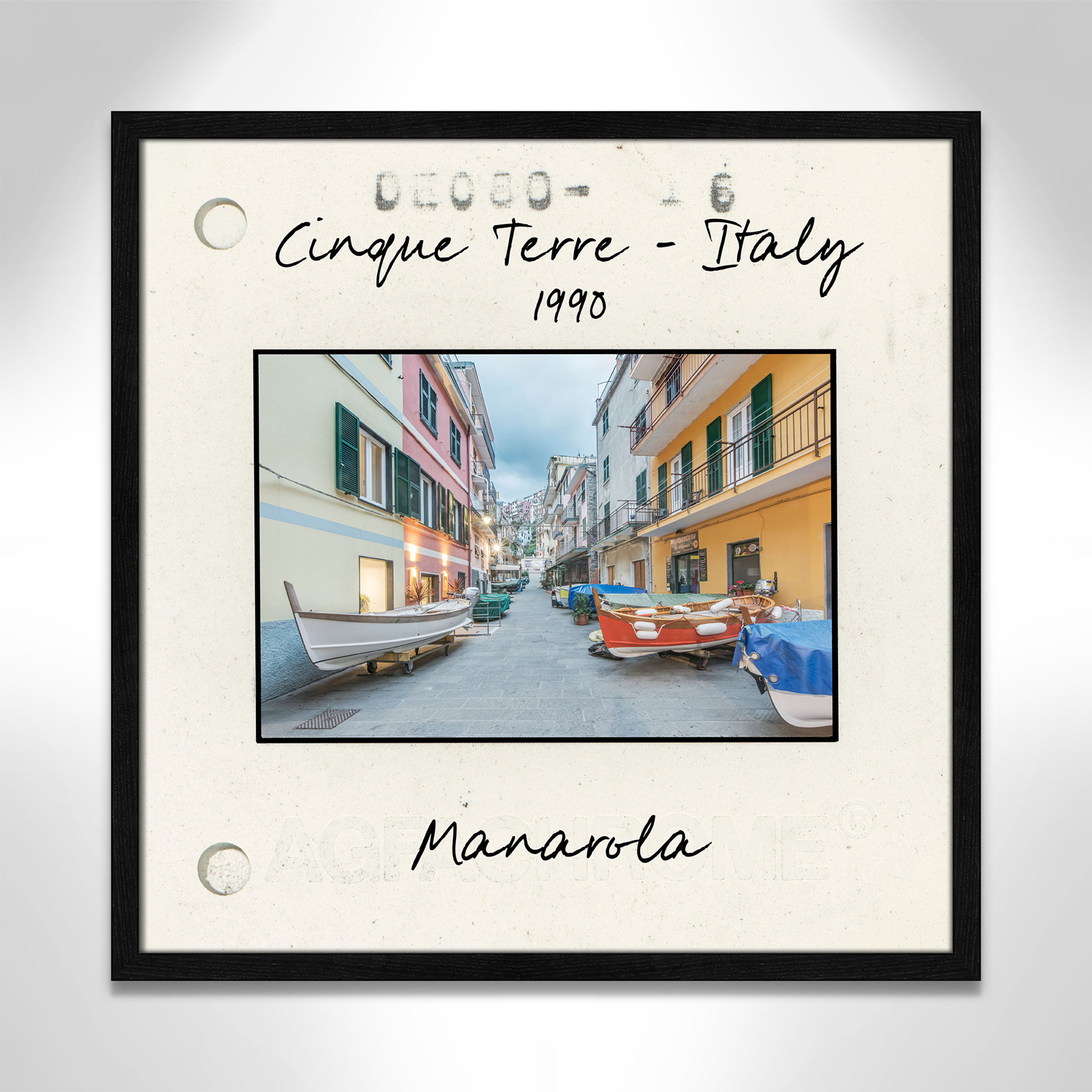 Ritona "Cinque Terre - Manarola" Print, Black Single Picture Framed Paper, 23.5" H x 23.5" W x 0.75" D