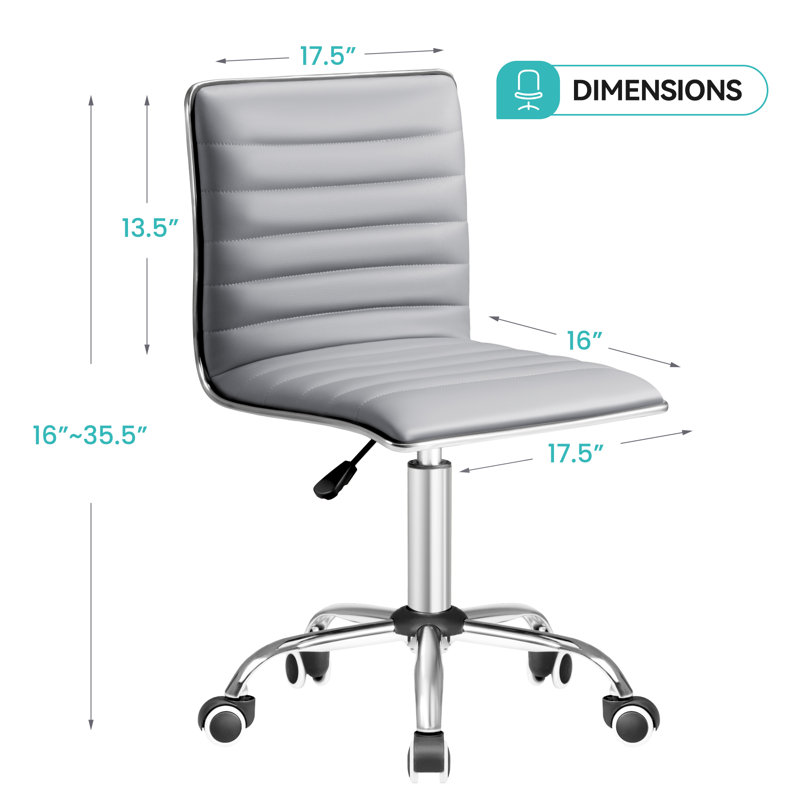 Chaise de bureau d'ordinateur Kaycee, Gris clair
