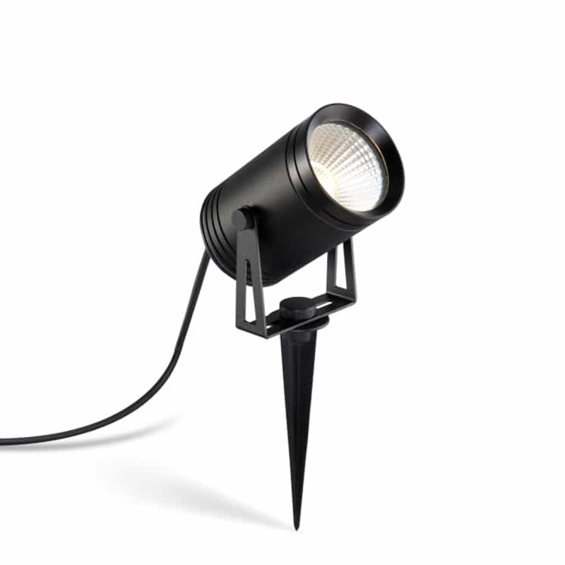 UltraBeam 9 Watt LED Black Round Garden Stake Light - IP65 Rated - 800 Lumens