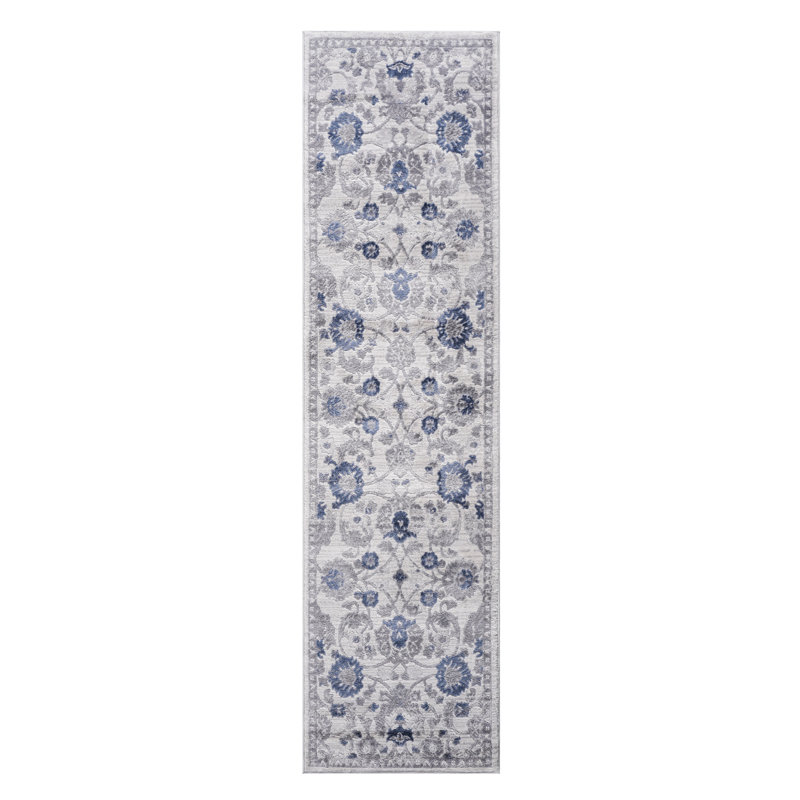 Tapis bleu / argenté Stain