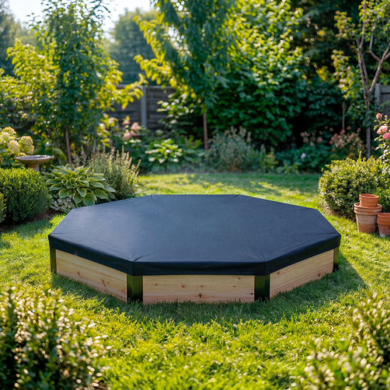 Wood Sandpit with Seating & Cover