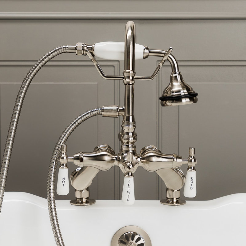 Deck Tub Spout with Diverter, Brushed Nickel