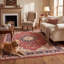 Tapis Cliff traditionnel à médaillon délavé de style persan, bleu marine, orange, or, vert, crème, ivoire, lavable à la machine, antidérapant, à poils courts, pour intérieur et extérieur, adapté aux animaux domestiques, idéal pour le salon, la chambre, la salle à manger, l'entrée, le couloir ou le bureau.-58437055