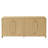 Modern 63.78” Curved Sideboard with 4 Doors and Irregular Handles for Dining Room Storage-1067513799