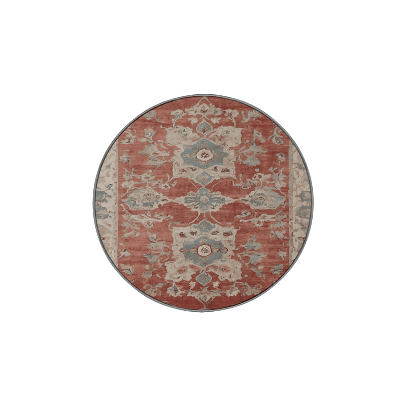 Tapis gris soyeux et moelleux, Rond 3 pi