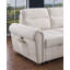 Canapé-lit modulaire réversible moderne en chenille de l 97 po beige avec chargeur USB, poches pour téléphone / magazine