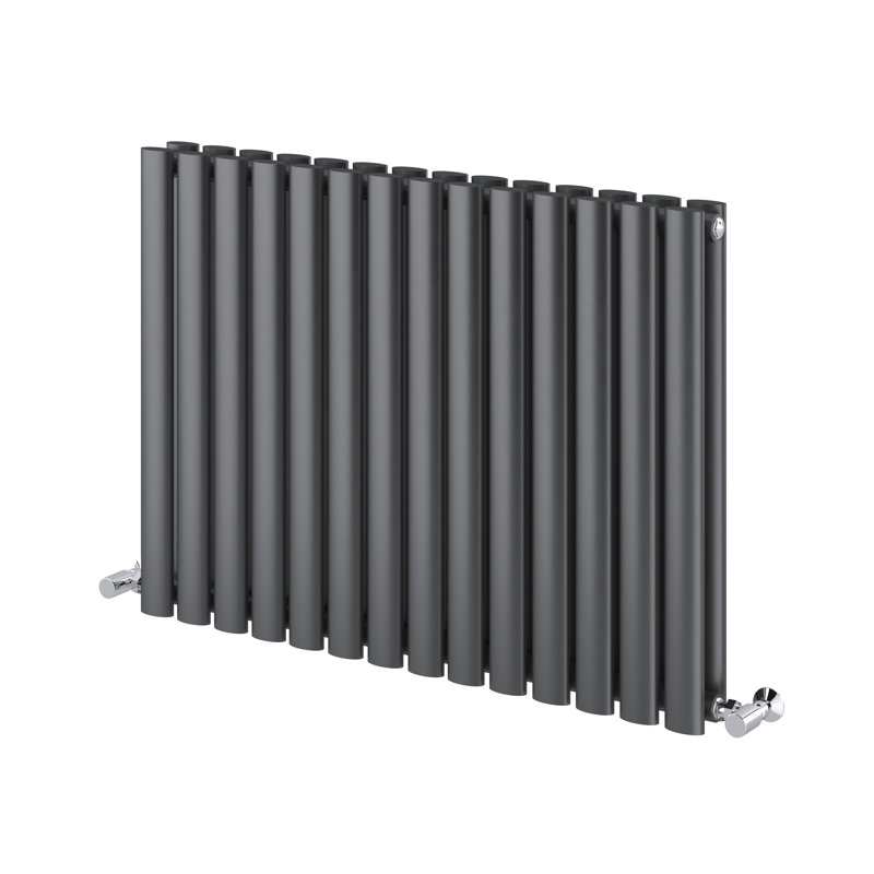  Horizontal Oval Panel Radiators, 600mm H x 820mm W, Grey