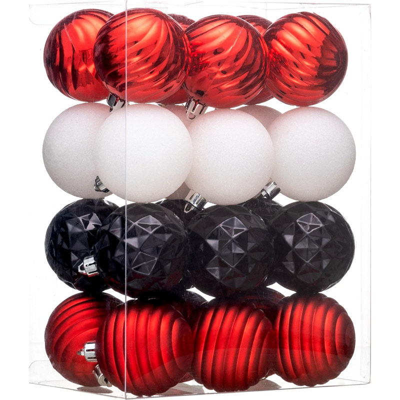 Ornement boule ToccoLeggero, Noir / blanc / rouge