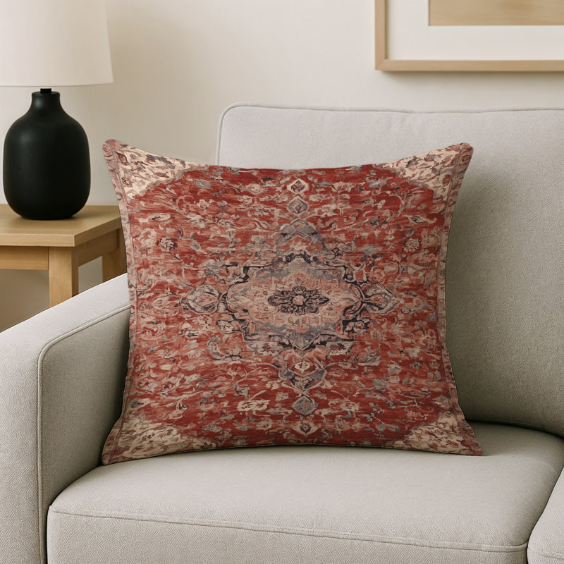 Coussin décoratif intérieur et extérieur Modern, Carré 16 po, Brun abstrait 4