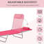 Fauteuil inclinable rose pour terrasse avec assise en maille respirante, pliable.
