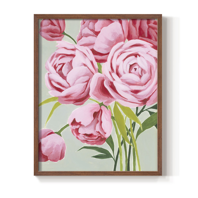 This Year's Peony I, reproduction encadrée - bois massif, Brun, H 10 po x l 8 po