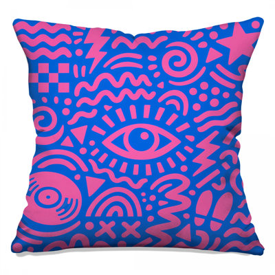Coussins décoratifs à double face rose et bleu