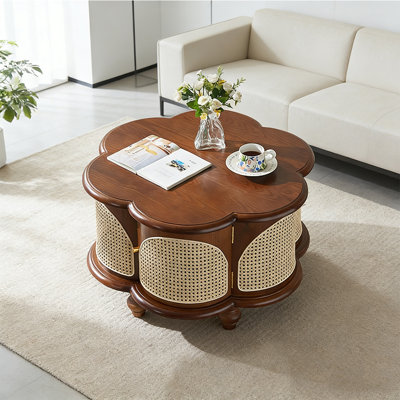Table basse en osier rétro