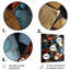 Carreaux de mosaïque cubiques dorés et bleus III - art mural abstrait en métal-688290749
