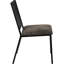 Chaise d'appoint à dossier à 2 lattes en brun et noir, avec une construction en bois naturel, salle à manger de 2 lattes pour un confort de ventilation amélioré