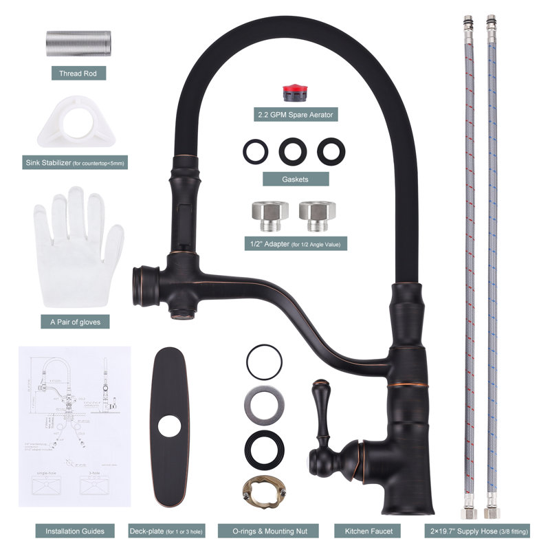 Aleasha Kitchen Faucet, Oil Rubbed Bronze