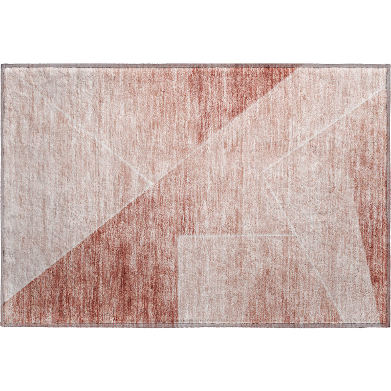 Premium Machine Washable Prisco Salmon Rug, Rectangle 1'8" x 2'6"