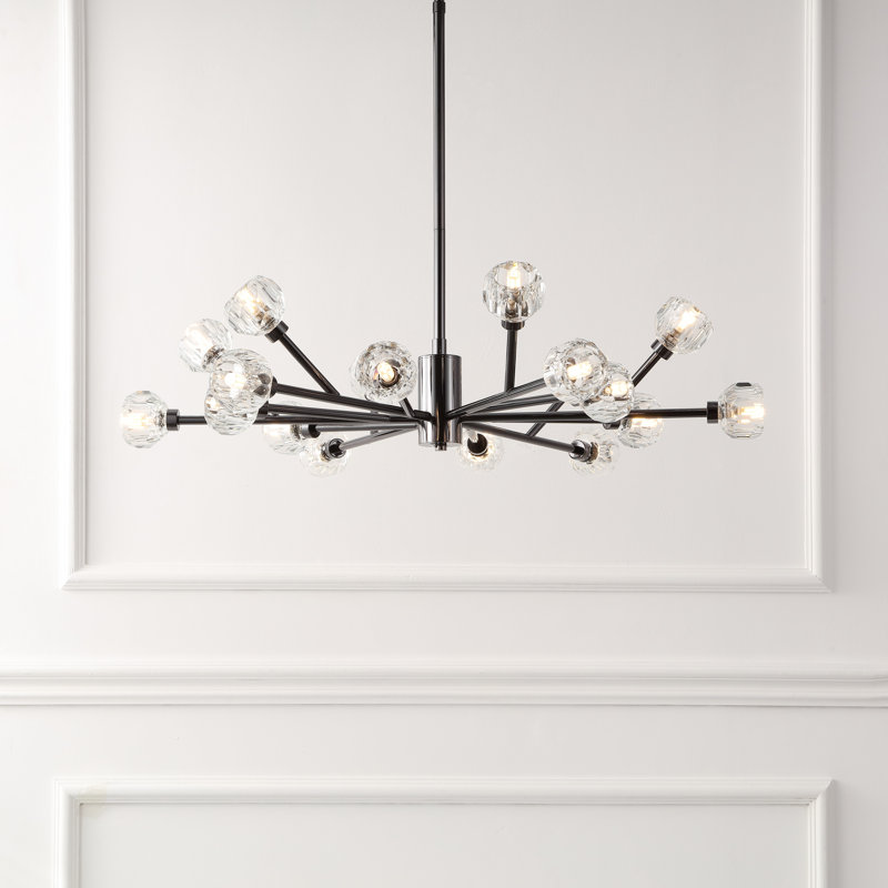 Elizabelle 18 - Light Crystal LED Chandelier, Black