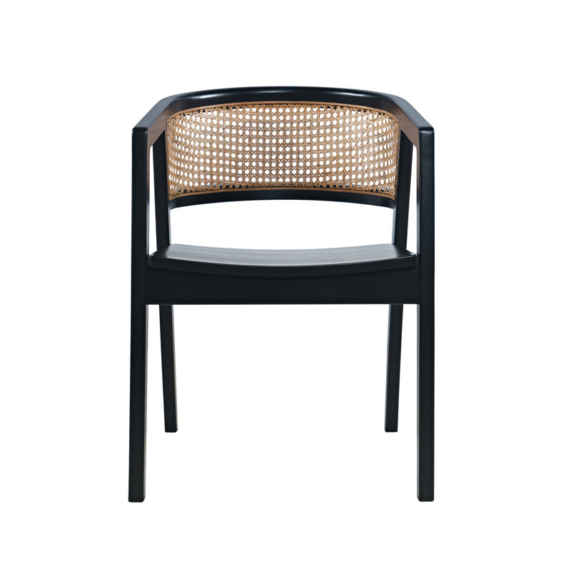 Lucas Modern Scandinavian Cane-Back Dining Armchair