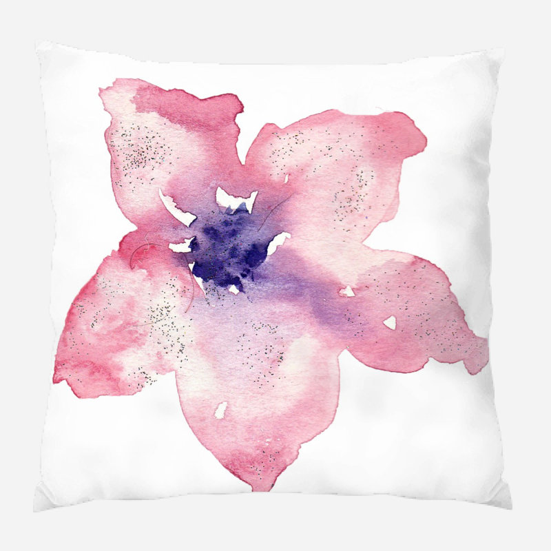 Coussin décoratif aquarelle Nohemi, Microsuède, Intérieur