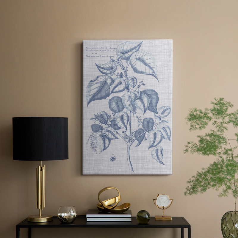 Marine et lin botanique VI - galerie Cavas sur mesure, H 18 po x l 12 po