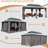 12' X 20' Hardtop Gazebo, Aluminum Metal Gazebo With Galvanized Steel Double Roof Canopy, Curtain And Netting, Permanent Gazebo Pavilion For Patio, Backyard, Deck, Lawn-123826852-123826853