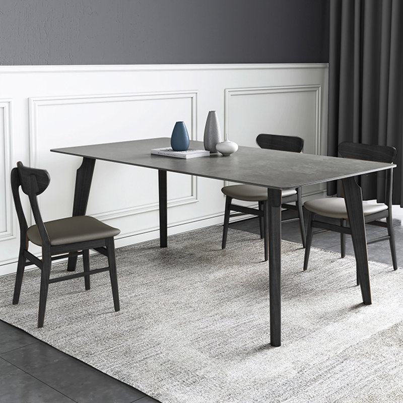 Ensemble de chaises de table en frêne blanc, H 29,52 po x L 70,86 po x l 35,43 po, 9 pièces : table, 8 chaises