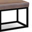 Petit banc de repose-pieds contemporain en cuir végétalien l 26 po Reynolds avec siège rembourré et base en métal-861404344-834991406
