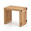 Table de bout d'extérieur en teck en forme de C, table de bout de l 16 po avec conception peu encombrante