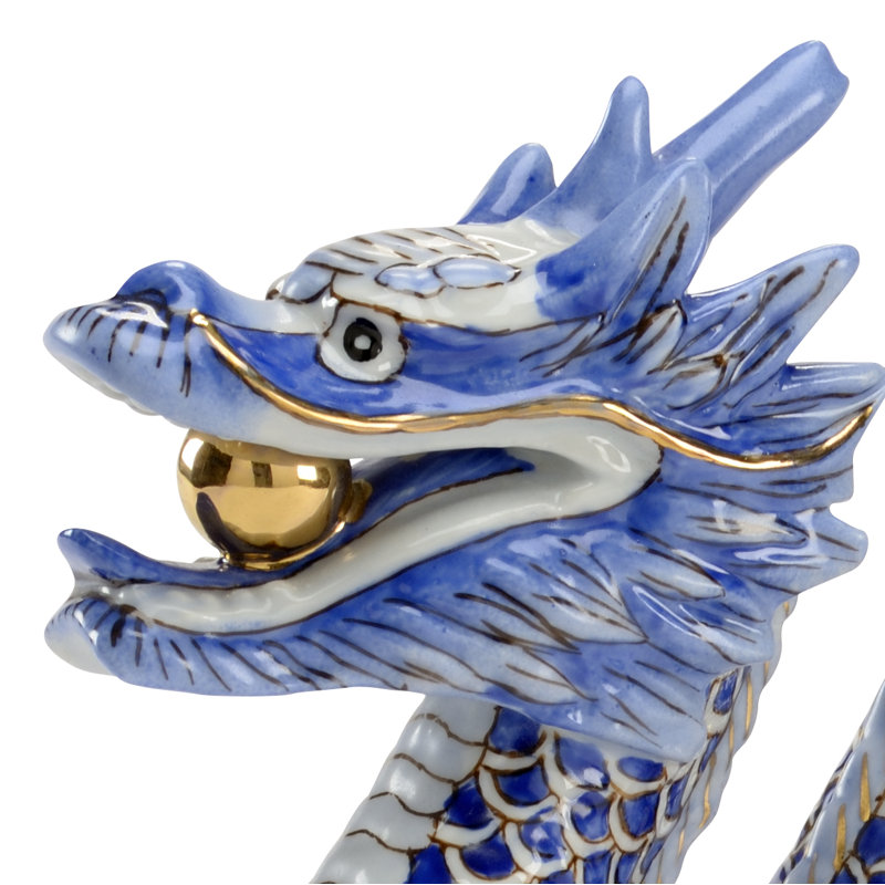 Fantasy & Sci-Fi Figurines & Sculptures, 7" H x 8.5" W x 3.5" D, Blue/White