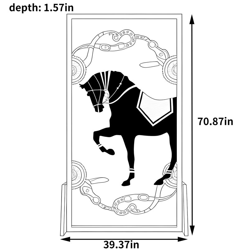 British Luxury Horse Divider, 70.87" H x 39.37" W x 1.57" D