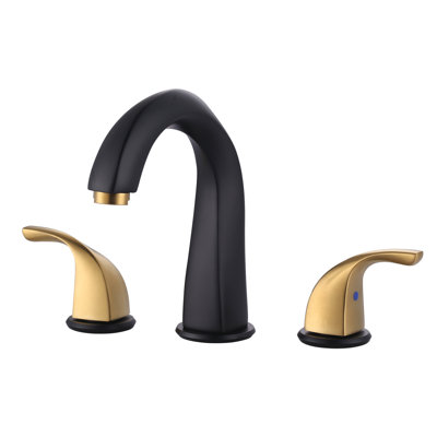 8 In. Widespread Double Handle Bathroom Faucet For 3 Holes With Pop-Up Drain And Supply Lines