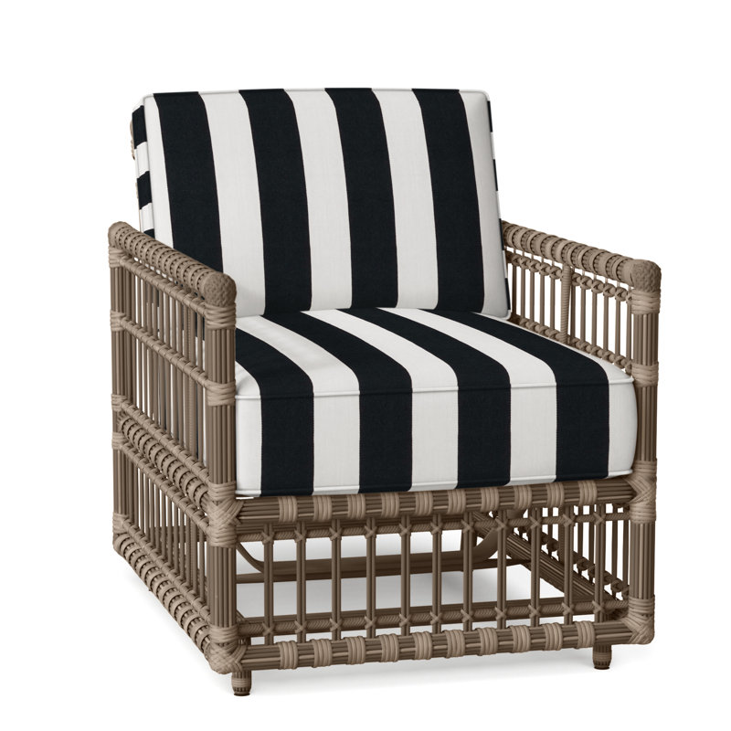 Newport Woven Spring Lounge - Burlap, Welt, Cabana Stripe Midnight, Newport #66 Burlap