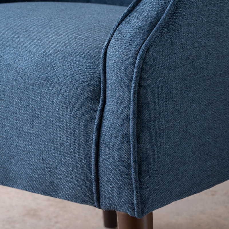 Fauteuil de bain confortable en tissu de bouleau bleu marine confortable et capitonné